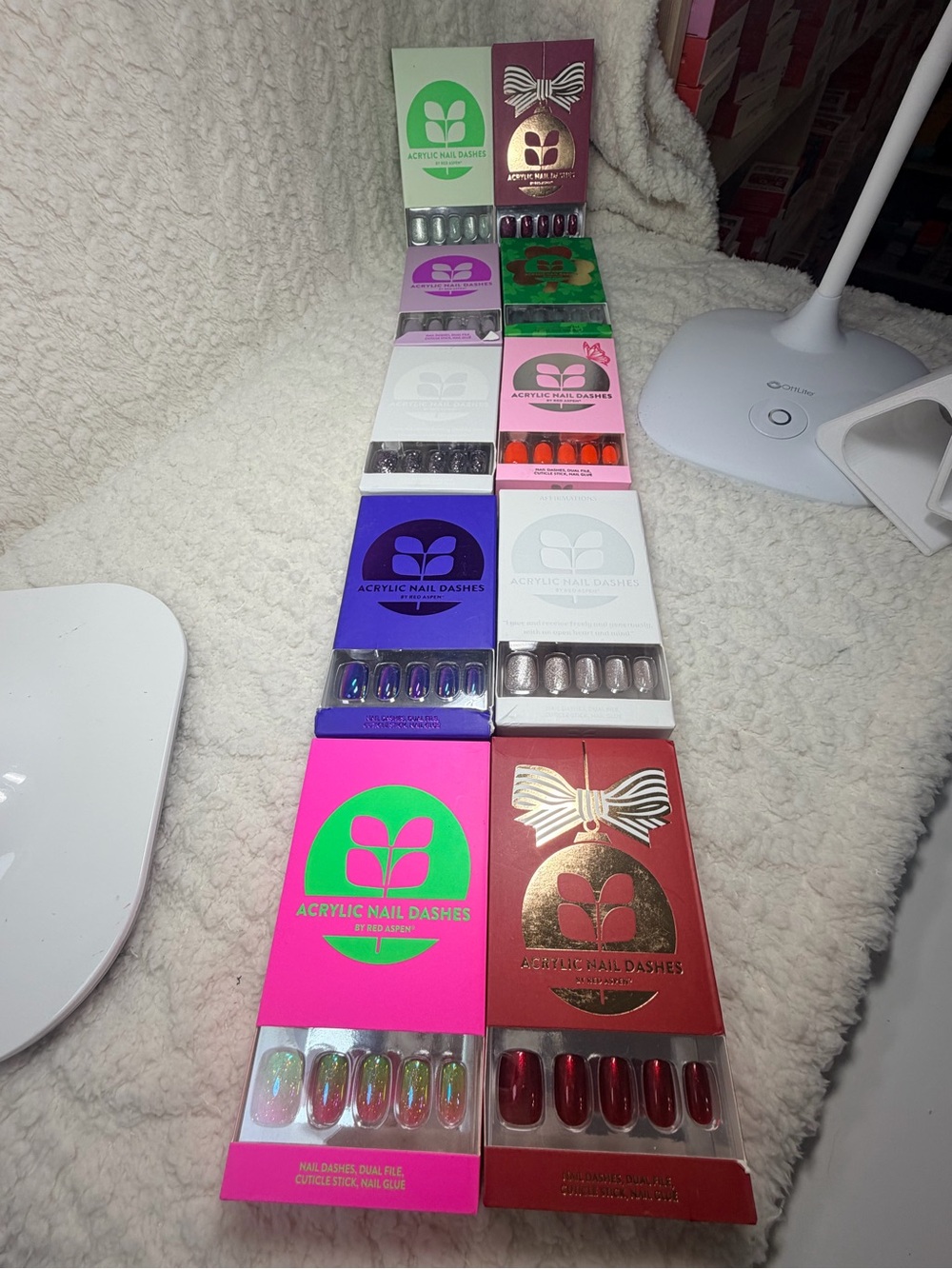 Red Aspen Acrylic Nail Dashes- Bundle of 10